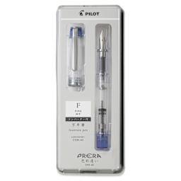 Pilot Prera Clear Fountain Pen - Blue, Fine Nib, in packaging