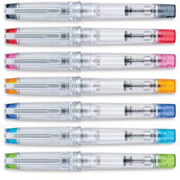 Pilot Prera Clear Fountain Pens, available colors with caps on