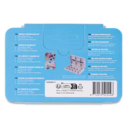 Van Gogh Watercolor Empty Plastic Pocket Box - 12 Pans, White back of package