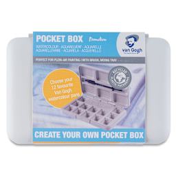 Van Gogh Watercolor Empty Plastic Pocket Box - 12 Pans, White front of package