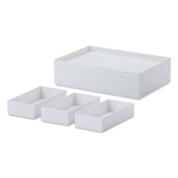 Like-It Tidy-Up Boxes - White, Shallow 