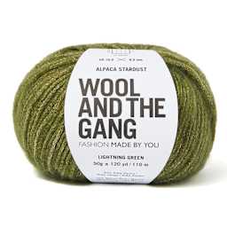 Wool and the Gang Alpaca Stardust Yarn - Lightning Green, 120 yds