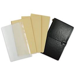 Peter Pauper Press Voyager Notebook - 4.75" x 7.9", Black, inserts out of notebook