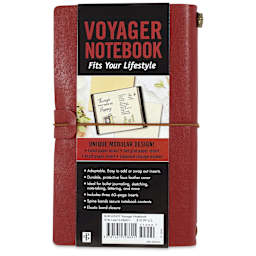 Peter Pauper Press Voyager Notebook - 4.75" x 7.9", Burgundy, front of packaging