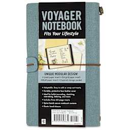 Peter Pauper Press Voyager Notebook - 4.75" x 7.9", Light Blue, front of packaging