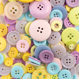 John Bead Nutton But Buttons - Mixed Pastel, Resin
