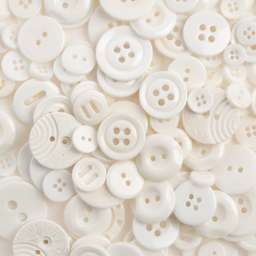 John Bead Nutton But Buttons - White, Resin