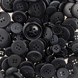 John Bead Nutton But Buttons - Black, Resin