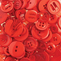 John Bead Nutton But Buttons - Red, Resin
