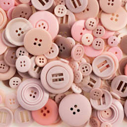 John Bead Nutton But Buttons - Light Pink, Resin