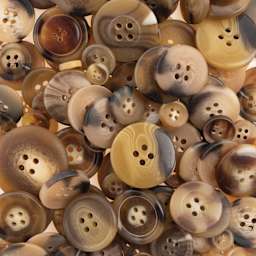John Bead Nutton But Buttons - Brown, Resin
