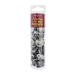 John Bead Nutton But Buttons - Silver, Plastic, 130 g Tube