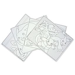 Crayola Imagination Art Set - Pokémon, Set of 115, samples of sheets laid out