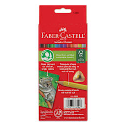 Faber-Castell Triangular Colored EcoPencils - Set of 12, back of the packaging