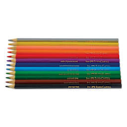Faber-Castell Triangular Colored EcoPencils - Set of 12, pencils laid out