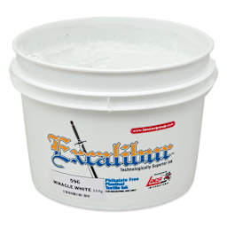 Excalibur 596 Miracle White Plastisol Ink angled view with lid off