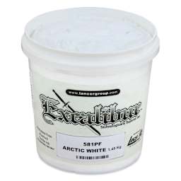 Excalibur 581 Arctic White Plastisol Ink - Quart angled view with lid off