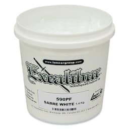 Excalibur 590 Sabre White Plastisol Ink - Quart angled view with lid off