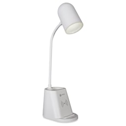 OttLite Aglow Organizer LED Desk Lamp with Wireless Charging - White