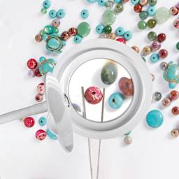 OttLite Lighted Magnifier Clip Lamp - close-up with beads