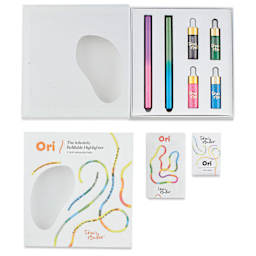 Tom's Studio Ori Infinity Dual Highlighters - Set of 2, Purple and Green, open packaging