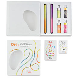 Tom's Studio Ori Infinity Dual Highlighters - Set of 2, Yellow and Purple, open packaging