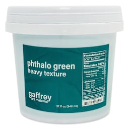 Gaffrey Heavy Body Texture Acrylic Paint - Phthalo Green, 946 ml jar