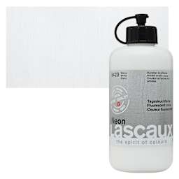 Lascaux Neon Acrylic Paint - White, 250 ml bottle and swatch