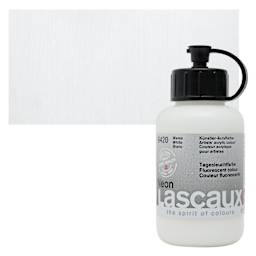 Lascaux Neon Acrylic Paint - White, 85 ml bottle and swatch