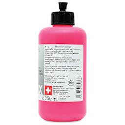 Lascaux Neon Acrylic Paint - Pink, 250 ml bottle back