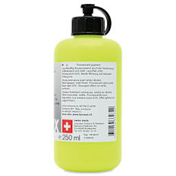 Lascaux Neon Acrylic Paint - Yellow, 250 ml bottle back