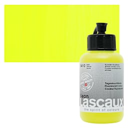 Lascaux Neon Acrylic Paint - Yellow, 85 ml bottle and swatch