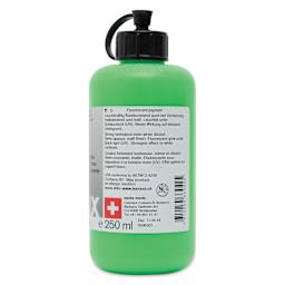Lascaux Neon Acrylic Paint - Green, 250 ml bottle back