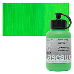 Lascaux Neon Acrylic Paint - Green, 85 ml bottle and swatch