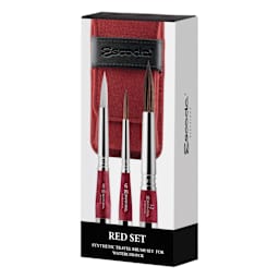 Escoda Synthetic Travel Brushes - Red Set of 3, Round