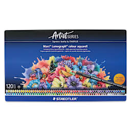 Staedtler Mars Lumograph Colour Aquarell Watercolor Pencils - Set of 120, Assorted Colors, front of packaging