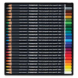Staedtler Mars Lumograph Colour Aquarell Watercolor Pencils - Set of 24, Assorted Colors