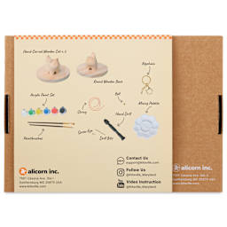 Kitsville Hand-Carved Cat Painting Kit, back of packaging