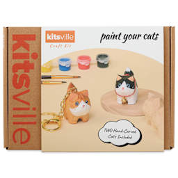 Kitsville Hand-Carved Cat Painting Kit, front of packaging