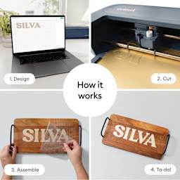 How it Works: 1) Design, 2) Cut, 3) Assemble, 4) Ta-Da!