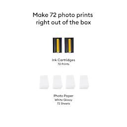 Make 72 photo prints right out of the box.