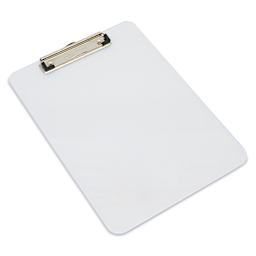 Charles Leonard Plastic Translucent Clipboard - Clear, 8.5" x 11" angled view