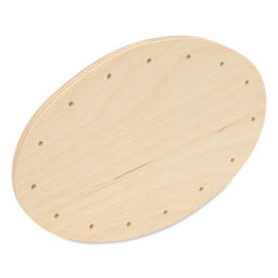 P.L. Butte Drilled Birch Basketry Base - Oval, 4 x 6", 15 Holes