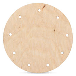 P.L. Butte Drilled Birch Basketry Base - Circle, 3", 9 Holes