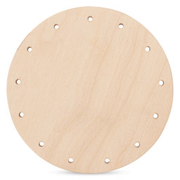 P.L. Butte Drilled Birch Basketry Base - Circle, 4", 13 Holes