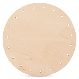 P.L. Butte Drilled Birch Basketry Base - Circle, 5", 19 Holes