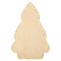 P.L. Butte Drilled Birch Basketry Base - Christmas Tree Large, 9.50" x 14", 52 Holes front