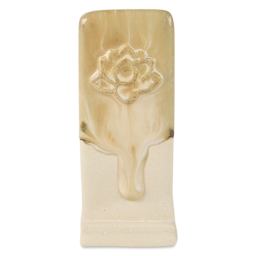 Speedball Mid-Fire Glaze - Natural Opal, 16 oz applied overtop Cocoa Flux
