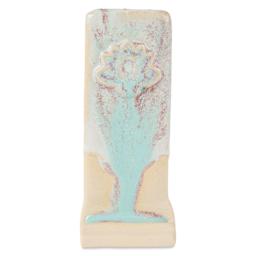 Speedball Mid-Fire Glaze - Blue Flame applied overtop Vanilla Flux