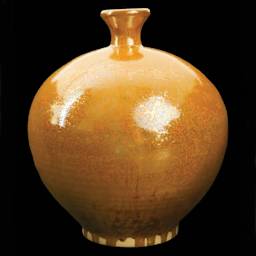 Amaco Cosmos Glaze - CO-7 Solar Flare finished vase example